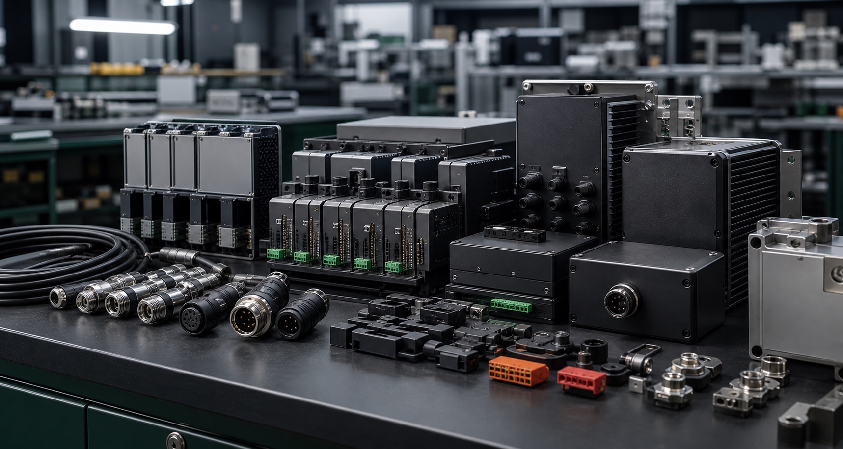 Industrial electronic blocks and machine control components
